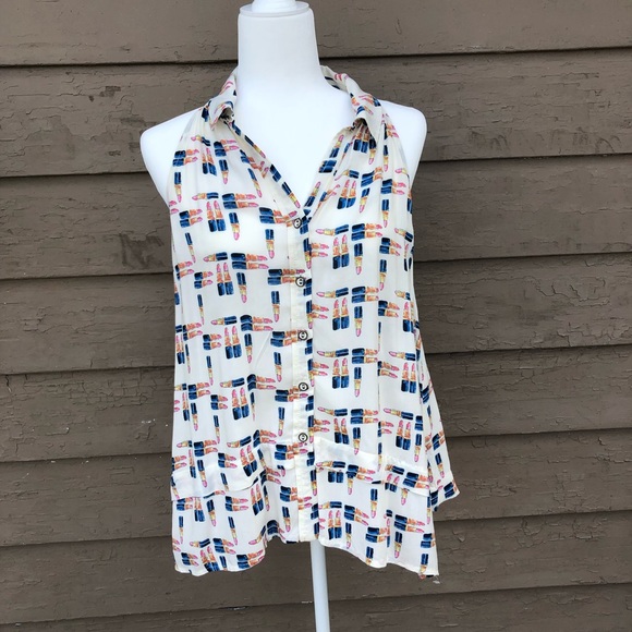 Anthropologie Maeve Tesni swing lipstick top! - Picture 2 of 8